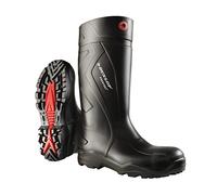 DUNLOP Purofort+ Full Safety - Botas de seguridad y trabajo para hombre y mujer - Puntera de acero - Impermeables - Resistentes a productos químicos - Antideslizantes - Negras - Tallas 38