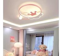 DUNMW Lámpara de techo LED con forma de nube y corona rosa creativa, lámpara de techo de fantasía para habitación infantil, lámpara de araña para dormitorio de niñas, atenuación continua, 38 W