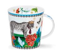 Dunoon Caingorm Party Animal Leopard - Taza de porcelana fina de 0,48 L con detalles dorados de 22 quilates