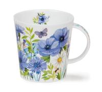 Dunoon Caingorm - Taza de porcelana fina (0,48 L), diseño floral, color azul