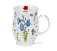 Dunoon Taza de porcelana fina con forma de Suffolk fabricada en Inglaterra, apta para lavavajillas y microondas, cuaderno Natures (Iris)