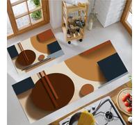 DUOTCYELE Juego De Alfombras De Cocina Bloques Circulares De Color 2 Piezas, Alfombras Y Tapetes De Cocina Minimalismo Moderno Antideslizantes 50x80cm+50x150cm Alfombra De Piso para Pasillo Entrada
