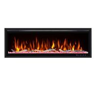 DUPI Chimenea Eléctrica Nero Pro Lumina | 3 en 1 con Calefacción | Efecto Llama 3D Panorámica | 12 Colores Llama Black 126x43.5x15cm