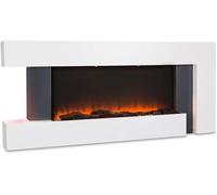 Dupi chimenea eléctrica nero pro bravia | 3 en 1 con calefacción | efecto llama 3d panorámica | 12 colores llama | blanco | 132x58x24cm