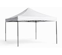 DUPI Gazebo Plegable 3x3 m | Carpa Plegable de Montaje Rápido | Cenador para Jardín, Terraza, Camping, Playa y Eventos | Estructura con Patas Negras | Blanca