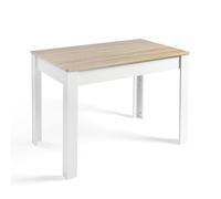 DUPI Mesa Comedor Aitana con Estructura y Tapa Superior de Madera (Taupe/Blanco, 140x80)