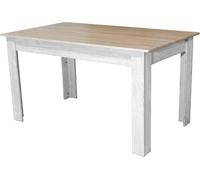 Dupi mesa comedor aitana con estructura y tapa superior de madera (taupe/blanco, 140x80)