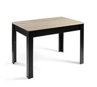 DUPI Mesa Comedor Aitana con Estructura y Tapa Superior de Madera (Taupe/Negro, 110x70)