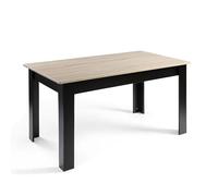DUPI Mesa Comedor Aitana con Estructura y Tapa Superior de Madera (Taupe/Negro, 140x80)