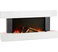 Dupi chimenea eléctrica nero pro senzia | 3 en 1 con calefacción | efecto llama 3d panorámica | 12 colores llama | blanco | 134x58x21cm