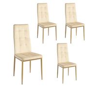DUPI Pack 4 Sillas Comedor Denia, Silla Tela, Silla Patas de Metal (4 Unidades Beige)