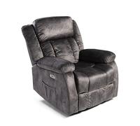 DUPI Sillón Relax Eléctrico Reclinable INNOVA | Reposacabezas Ajustable | Control Lateral y USB | Tela Microfibra Transpirable | Fácil Montaje | Negro Magia