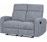 DUPI Sillón Sofá SOFT Relax Reclinable | Palanca Manual para reclinar Respaldo y reposapiés | Espuma HR Alta Resiliencia | Gris | 1 Plaza Gray 2 seater