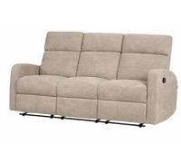 DUPI Sillón Sofá SOFT Relax Reclinable | Palanca Manual para reclinar Respaldo y reposapiés | Espuma HR Alta Resiliencia | Gris | 1 Plaza Beige 3 seater