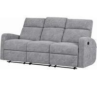 DUPI Sillón Sofá SOFT Relax Reclinable | Palanca Manual para reclinar Respaldo y reposapiés | Espuma HR Alta Resiliencia | Gris | 1 Plaza Gray 3 seater