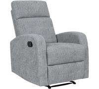 DUPI Sillón Sofá SOFT Relax Reclinable | Palanca Manual para reclinar Respaldo y reposapiés | Espuma HR Alta Resiliencia | Gris | 1 Plaza Gray 3 seater