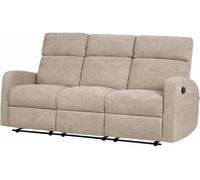 DUPI Sillón Sofá SOFT Relax Reclinable | Palanca Manual para reclinar Respaldo y reposapiés | Espuma HR Alta Resiliencia | Gris | 1 Plaza Beige 3 seater