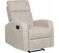 DUPI Sillón Sofá SOFT Relax Reclinable | Palanca Manual para reclinar Respaldo y reposapiés | Espuma HR Alta Resiliencia | Gris | 1 Plaza Beige