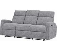 DUPI Sillón Sofá SOFT Relax Reclinable | Palanca Manual para reclinar Respaldo y reposapiés | Espuma HR Alta Resiliencia | Gris | 1 Plaza Gray 3 seater