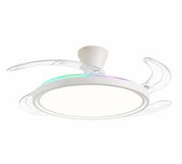 DUPI Ventilador de Techo con Luz LED COSMOS RGB | Motor DC Silencioso | Función Verano e Invierno | 6 Velocidades | Programable | Aspas Retráctiles | Mando a Distancia | Blanco RGB