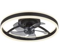 DUPI Ventilador de Techo con Luz LED MAX AIR | Motor DC Silencioso | 6 Velocidades | Temporizador | Luz Dimmable | Mando a Distancia | Ø 50 cm | Negro
