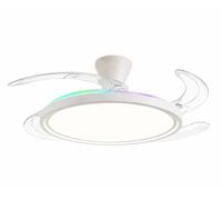 Dupi ventilador de techo con luz led rgb cosmos | motor dc silencioso | función verano e invierno | 6 velocidades | programable | aspas retráctiles | mando a distancia | blanco