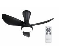 DUPI Ventilador de Techo PRO AIR | Motor DC Silencioso | 6 Velocidades | Luz LED Dimmable 3000-6000K | Mando con Temporizador | Ø 80 cm | Negro