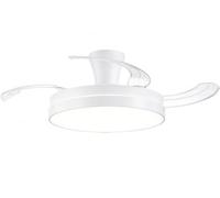 DUPI Ventilador de techo retráctil POWER AIR BLANCO con LED regulable 3000K-6000K, Motor DC silencioso, 6 velocidades, aspas ocultas, modo verano/invierno y mando a distancia