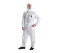 DuPont Tyvek 400 Dual | Ropa de Protección Química, Categoría III, tipo 5 y 6 | Tyvek en la parte frontal | Un Panel Posterior de SMS | Blanco | Talla XL