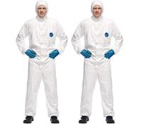 DuPont Tyvek 500 Xpert | Ropa de protección química con capucha,Categoría III, Tipo 5-B y 6-B | Resistente pero Ligero | Blanco|Talla XXXL (Paquete de 2)