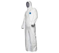 DuPont Tyvek 500 Xpert | Ropa de protección química con capucha,Categoría III, Tipo 5-B y 6-B | Resistente pero Ligero | Blanco|Talla S