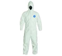 DuPont Tyvek Mono desechable con capucha, puño elástico, blanco, Medium (Pack de 25), XXL, blanco, 25
