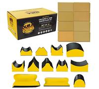 Dura-Gold Juego de 12 bloques de lijado manual de perfil contorneado de 4 pulgadas con kit de papel de lija de gancho y bucle de 40 hojas, formas cóncavas y convexas intercambiables surtidas, muebles