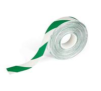 Durable 1726131 Cinta para marcación de suelo DURALINE, 50 mm x 0,7 mm x 30 m (ancho x alto x largo), bicolor de aviso verde/blanco