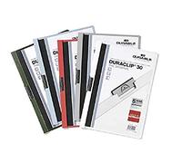 DURABLE Carpeta Duraclip 220002 – Dossier con pinza lateral para 1–30 hojas A4, 25 uds, blanco