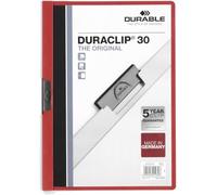 Durable 220003 Carpeta Duraclip dossier pinza lateral (para 1-30 hojas A4), 25 piezas, rojo
