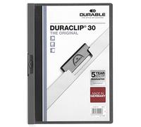 Durable 220057 Carpeta Duraclip dossier pinza lateral (para 1-30 hojas A4), 25 piezas, antracita/gris