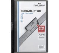 Durable 220901 Carpeta con clip Duraclip Original 60 (para 1-60 hojas de A4), 25 piezas, negro