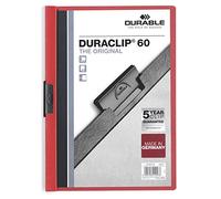 Durable 220903 Duraclip Original 60 (para 1-60 hojas A4), 25 piezas, rojo