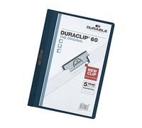 Durable 220907 Carpeta con pinzas Duraclip Original 60 (para 1-60 hojas A4), 25 piezas, azul oscuro
