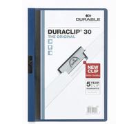 Durable 222707 Duraclip (original 30, lámina dura, hasta 30 hojas A4, bolsa de 5 piezas) azul oscuro