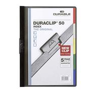 Durable 223401 Carpeta con clip Duraclip Original 50 Índice con índice, 25 piezas, negro