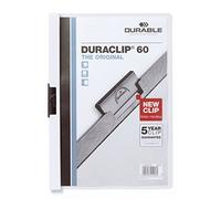 Durable 223802 Duraclip (original 60, lámina dura, hasta 60 hojas A4, bolsa de 5 piezas) blanco