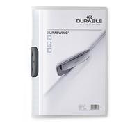 Durable 229037 Duraswing carpeta de clips, hasta 30 hojas A4, transparente, paquete de 5