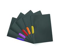 Durable 230400 carpeta de pinzas Duraswing Color para 30 hojas DIN A4, bolsa de 5 piezas, antracita con pinza de color