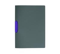 Durable 230412 carpeta de pinzas Duraswing Color para 30 hojas DIN A4, bolsa de 5 piezas, antracita con pinza púrpura
