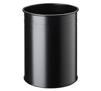 Durable 330401 Papelera redonda de metal, 15 litros, línea de diseño, negro