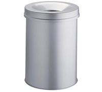 Durable 330510 Papelera metálica con cenicero redonda de 15 litros, gris