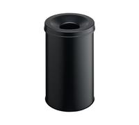 DURABLE Papelera SAFE 330601 metálica redonda con cenicero 30 litros negra