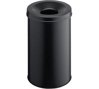 Durable 330601 Papelera metálica con cenicero redonda de 30 litros, negra